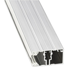 Aluminiumprofil mit Führungsschienen und Hohlkammer für Konstruktionsarbeiten.