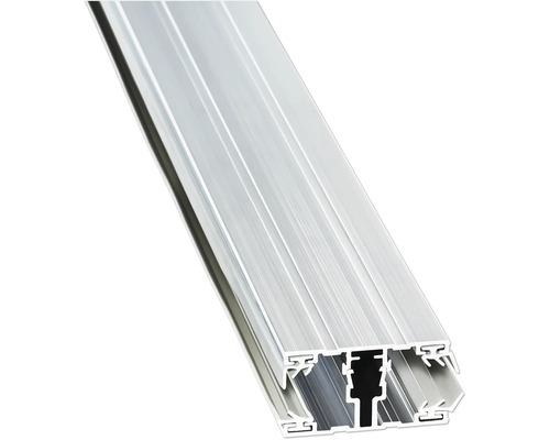 Aluminiumprofil Montageschiene für Konstruktionen und Photovoltaikanlagen mit integrierten Nuten.