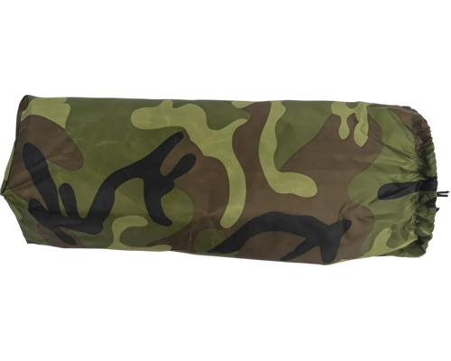 Packsack mit Camouflage-Muster und Kordelzug.