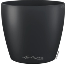 Runder Blumentopf Lechuza DECO aus Kunststoff in Anthrazit.