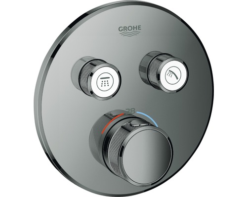 GROHE Unterputz Thermostat Dusche GROHTHERM SMARTCONTROL hard graphite 29119A00 Grohe Armatur mit drei Drehknöpfen für Dusche