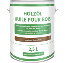 Holzöl für Hart- und Weichholz, für innen und außen, naturbraun, 2,5 Liter, Ergiebigkeit circa 30 Quadratmeter.