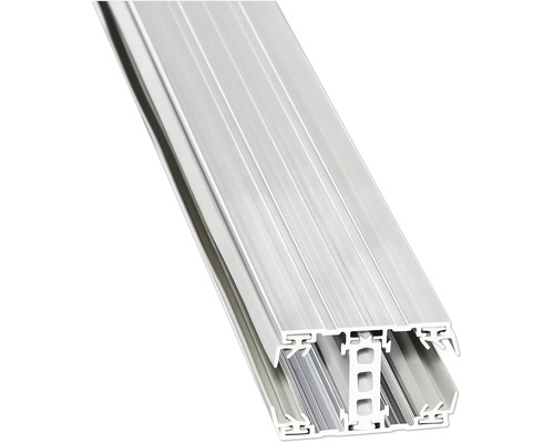 Aluminiumprofil für Vorhangsysteme oder Schiebetüren, doppelläufige Ausführung.