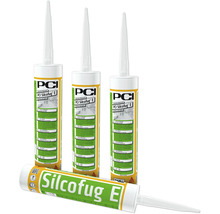 PCI Silcofug E elastischer Silikon-Dichtstoff für innen und außen in Kartuschen.