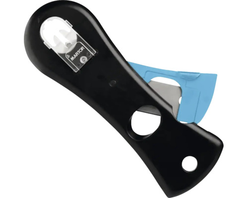 Martor Sicherheitsmesser für Folien und Kartons mit ergonomischem Kunststoffgriff und verdeckt liegender Klinge.