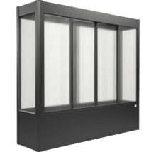 Hochbeet-Aufsatz mit lichtdurchlässigen Polycarbonatplatten und anthrazitfarbenem Metallrahmen.