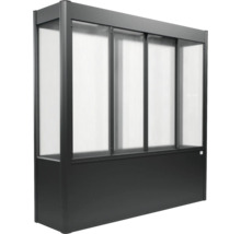 Seitenwand für Pavillon aus Aluminium mit Doppelstegplatten in Anthrazit.