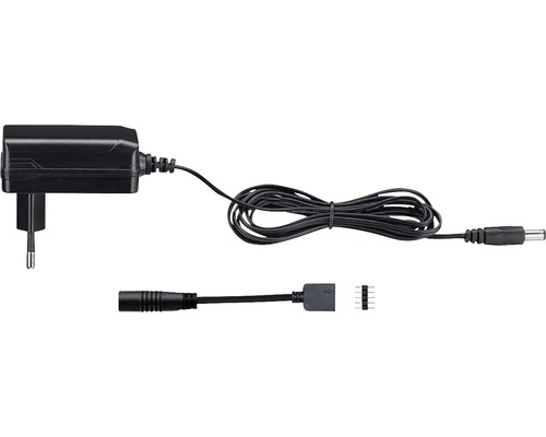 Paulmann Universal LED Power Supply Plug-In 12W 230/24V DC Transformator schwarz Netzteil mit Stecker und Anschlusskabel für LED-Leuchten
