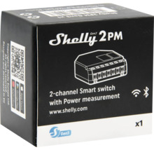 Verpackung des Shelly 2PM Gen3 2-Kanal Smart Switch mit Leistungsmessung, WLAN und Bluetooth.