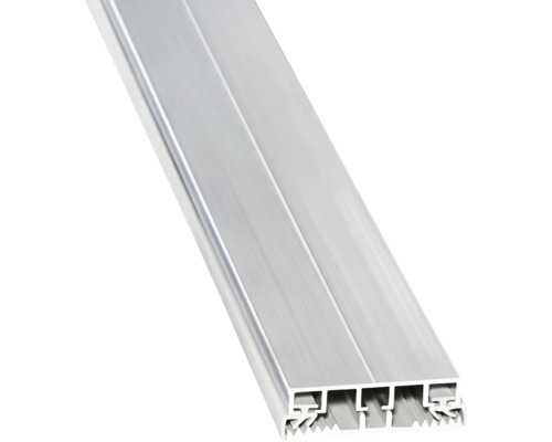 Aluminium-Profil für Bodenbeläge mit geriffelter Unterseite.