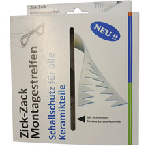 Zick-Zack Montagestreifen zur Schalldämmung für Keramikteile wie Waschbecken oder Toiletten in der Verpackung.