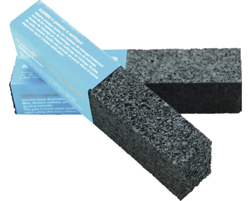Kaindl Reinigungsgummi für Schleifmittel, zwei rechteckige Reinigungssteine mit blauer Kartonumhüllung.
