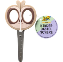 Folia Kinderbastelschere im Faultier-Design mit abgerundeten Edelstahlklingen und Zentimeter-Skala.