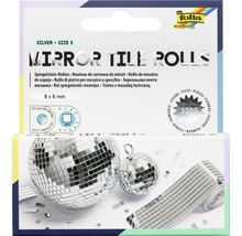 Selbstklebende Spiegelstein-Rollen aus Glas, 5 mal 5 Millimeter, 3200 Stück, Folia Bringmann Logo.