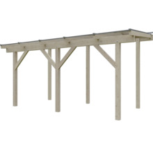 Carport aus Holz mit Flachdach und Pfosten