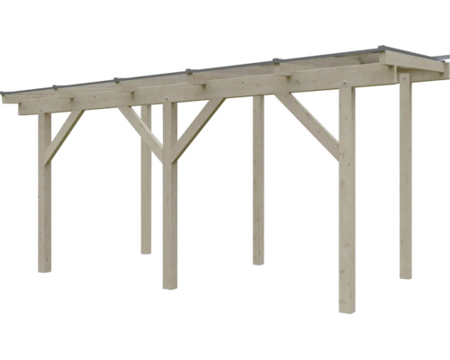 Carport aus Holz mit Flachdach und Pfosten