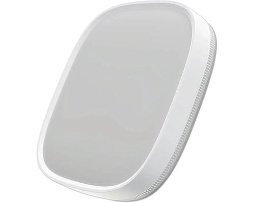 Quadratische LED-Wand- und Deckenleuchte mit abgerundeten Ecken in Weiß.