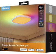 Govee quadratische Deckenleuchte 30 Zentimeter mit mehrfarbiger LED Technologie und App Steuerung. Kompatibel mit Matter, Alexa und Google Home.