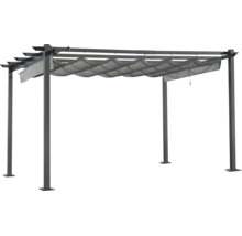 Freistehende Pergola aus Aluminium mit ausziehbarem Faltsonnendach für Terrasse und Garten.