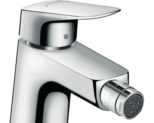 Einhebel-Bidetmischer aus verchromtem Metall mit schwenkbarem Luftsprudler für das Badezimmer.