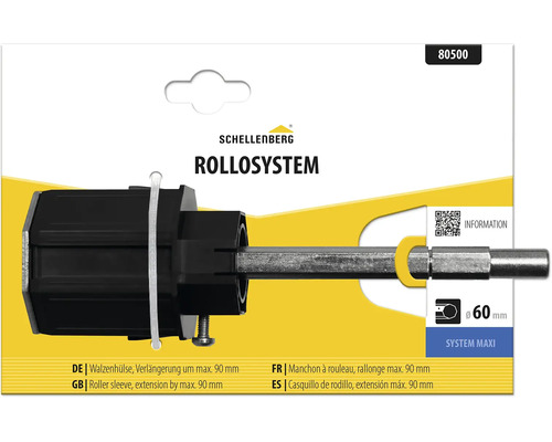 Schellenberg Walzenhülse für Rollosystem Maxi mit 60 Millimeter Durchmesser und maximal 90 Millimeter Verlängerung.