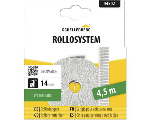 Schellenberg Rollladengurt System Mini, Breite 14 Millimeter, Länge 4,5 Meter.
