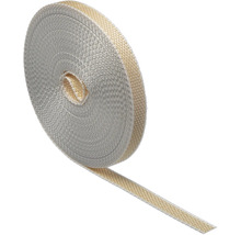 Weißes Ofendichtungsband aus Glasfaser, hitzebeständig, flach gewebt auf Rolle.