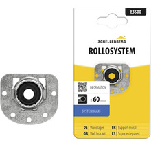 Schellenberg Wandlager System Maxi für Rollladen mit 60 Millimeter Durchmesser aus Metall in Blisterverpackung.