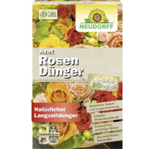 Neudorff Azet Rosendünger, 1 kg Packung, organischer Bio-Langzeitdünger für Rosen, unbedenklich für Tiere, Neudorff Logo.