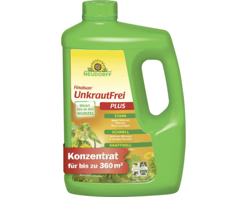 Neudorff Finalsan UnkrautFrei Plus Konzentrat, wirkt bis zur Wurzel, biologisch abbaubar, schont Haustiere, für 360 Quadratmeter.