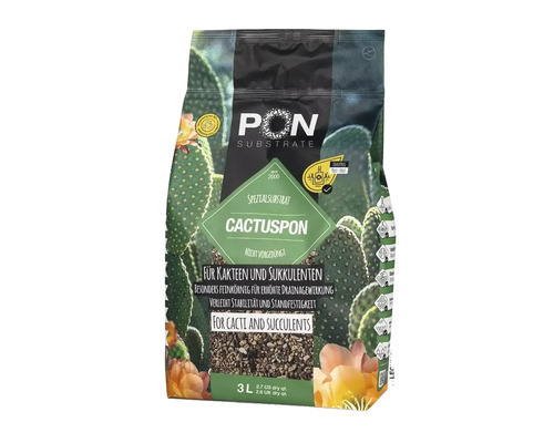 3 Liter Beutel Lechuza-Pon Cactuspon Spezialsubstrat für Kakteen und Sukkulenten, torffrei und feinkörnig.