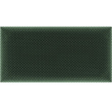 Wandpaneel gepolstert, rechteckig, dunkelgrün mit Stoffoberfläche in Waffeloptik.