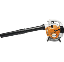 STIHL Benzin-Laubbläser BG 56 mit schwarzem Blasrohr, orangefarbenem Gehäuse, weißem Handgriff und STIHL Logo.
