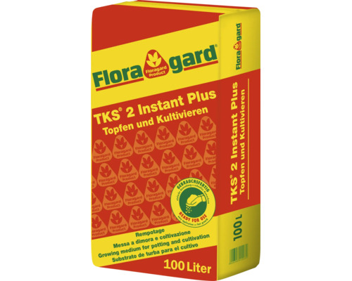 Floragard TKS 2 Instant Plus Kultursubstrat zum Topfen und Kultivieren, 100 Liter Sack.