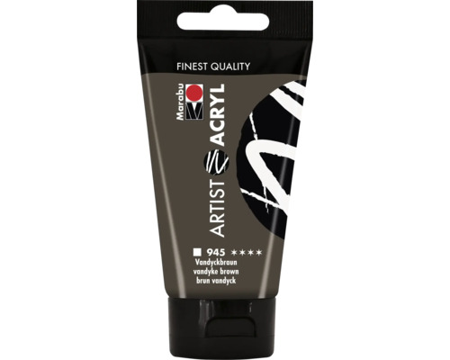 Tube Marabu Artist Acryl Vandyckbraun 945 hochwertige Acrylfarbe zum Malen und Gestalten.