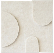 Akustikpaneel aus Filz mit geometrischem 3D-Reliefmuster in Beige
