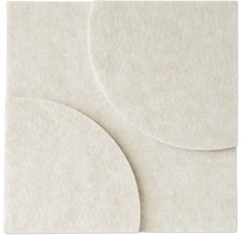 Quadratisches Wandpaneel aus Filz mit strukturiertem geometrischem Kreismuster.