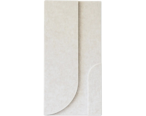 Strukturierte Wandpaneele mit abgerundeten Ecken und mehrlagigem Design.