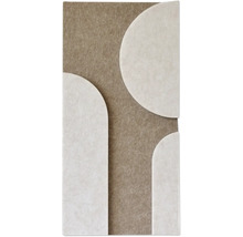 Strukturierte Wandbekleidung mit abstrakten abgerundeten Formen und faseriger Oberfläche.