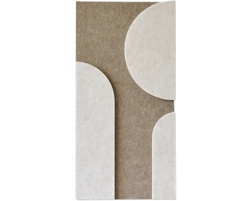 Strukturierte Wandbekleidung mit abstrakten abgerundeten Formen und faseriger Oberfläche.