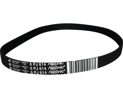 Hutchinson Flexonic Poly-V Keilrippenriemen 6 PJ 614, schwarzer Antriebsriemen aus Gummi.