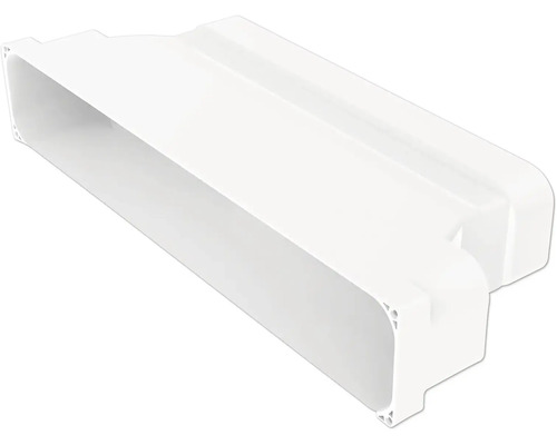 Weißer Flachkanalverbinder aus Kunststoff für Lüftungsanlagen.