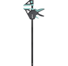 Wolfcraft Einhandzwinge PRO mit ergonomischem Griff und Spannbacken.