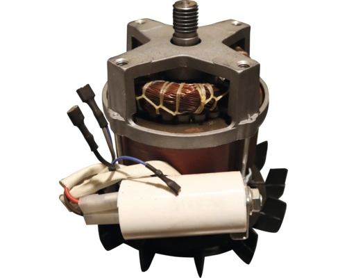 Elektromotor für Betonmischer mit Kondensator, Kupferwicklung und Lüfterrad.