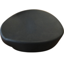 Möbelknopf in Kieselsteinoptik aus Metall, matt schwarz, asymmetrische ovale Form.