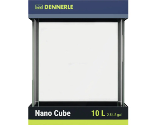 Dennerle Nano Cube Aquarium aus Glas mit 10 Liter Fassungsvermögen.