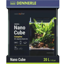 Dennerle Nano Cube Complete 20 Liter Aquarium-Starter-Set mit LED-Beleuchtung, Filter, Bodengrund und Abdeckscheibe.