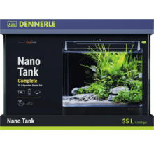 Dennerle Nano Tank Complete 35 Liter Aquarium Starter Set mit LED Beleuchtung, Filter und Bodengrund.