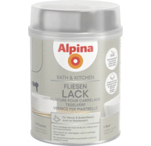 Alpina Fliesenlack Bath und Kitchen für Wand und Bodenfliesen im Farbton Driftwood seidenmatt.