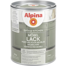 Alpina Möbellack für Bad und Küche, seidenmatt, für circa 10 Quadratmeter, Farbe Olive.